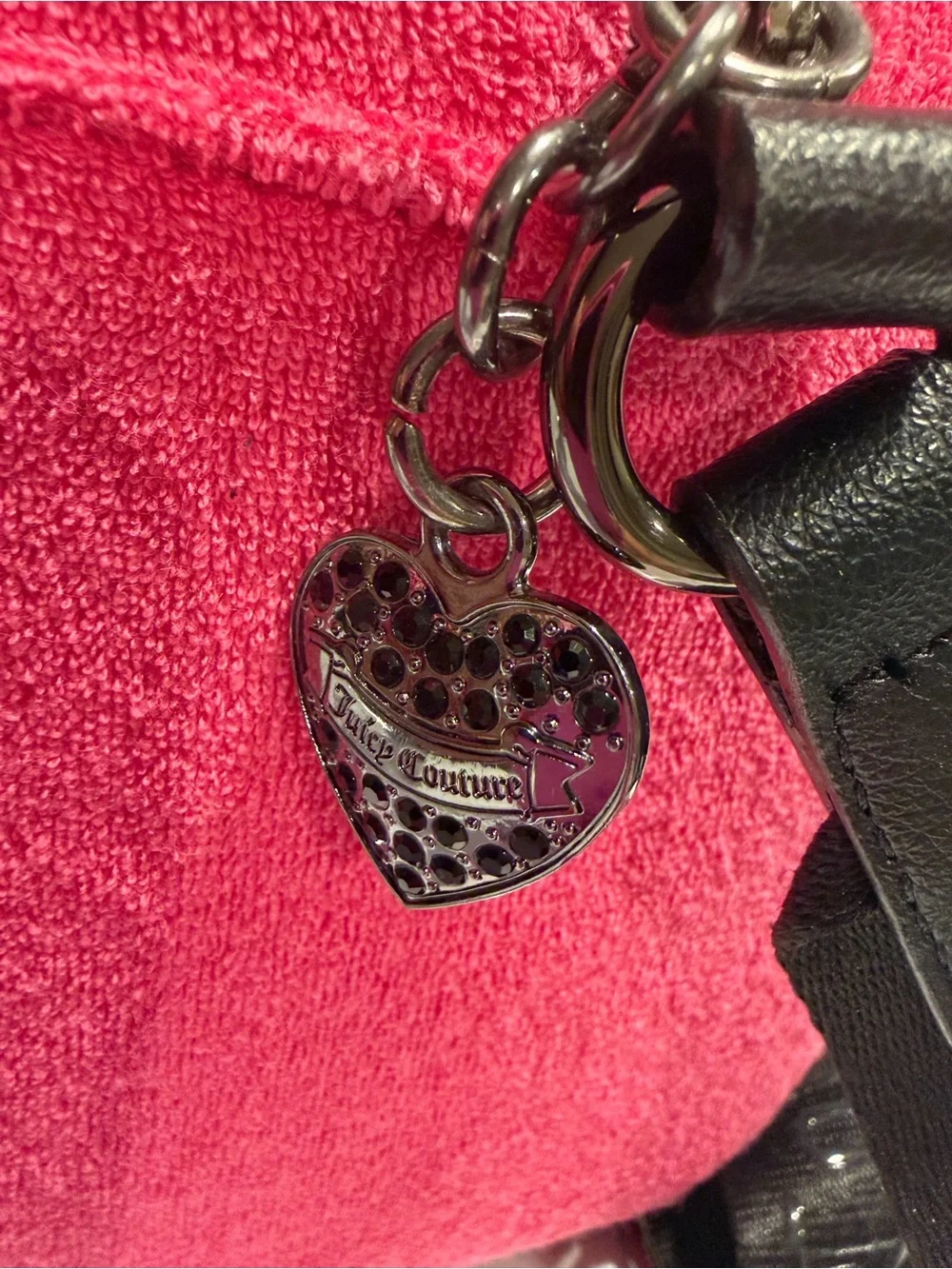 Juicy Couture NWT Rich Pink Crossbody Satchel Chic Black Trim (P241)